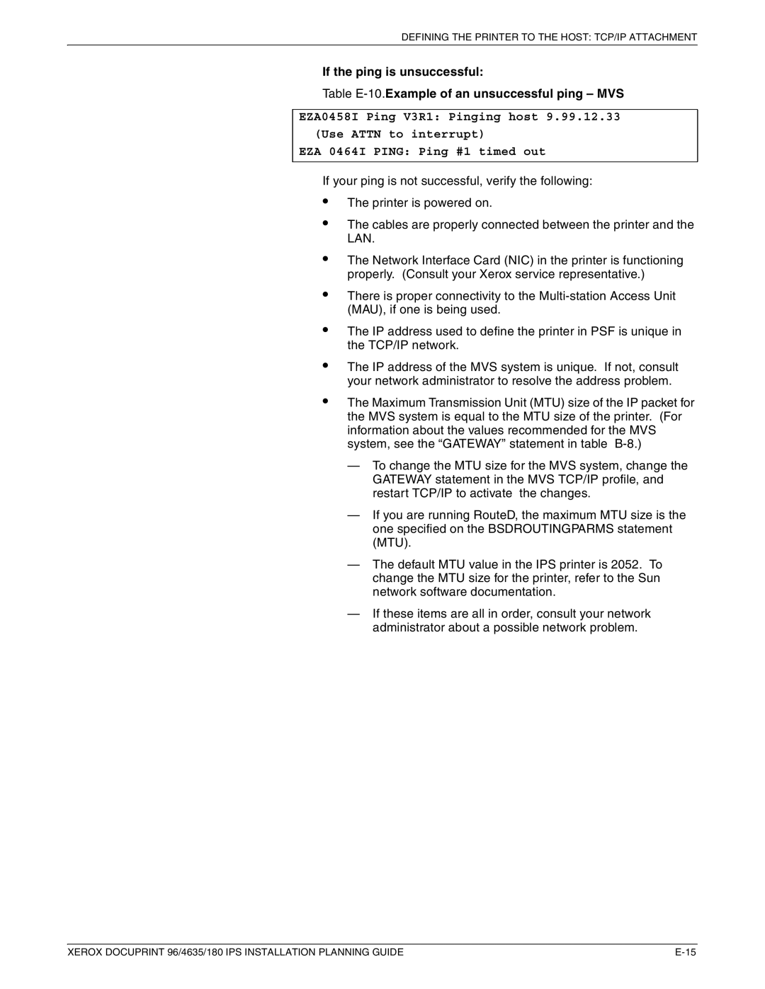 Xerox 180 IPS manual Defining the Printer to the Host TCP/IP Attachment 