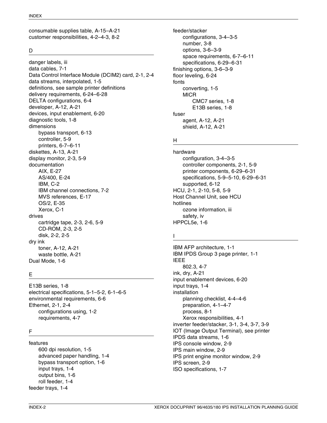 Xerox 180 IPS manual Micr, Ieee 