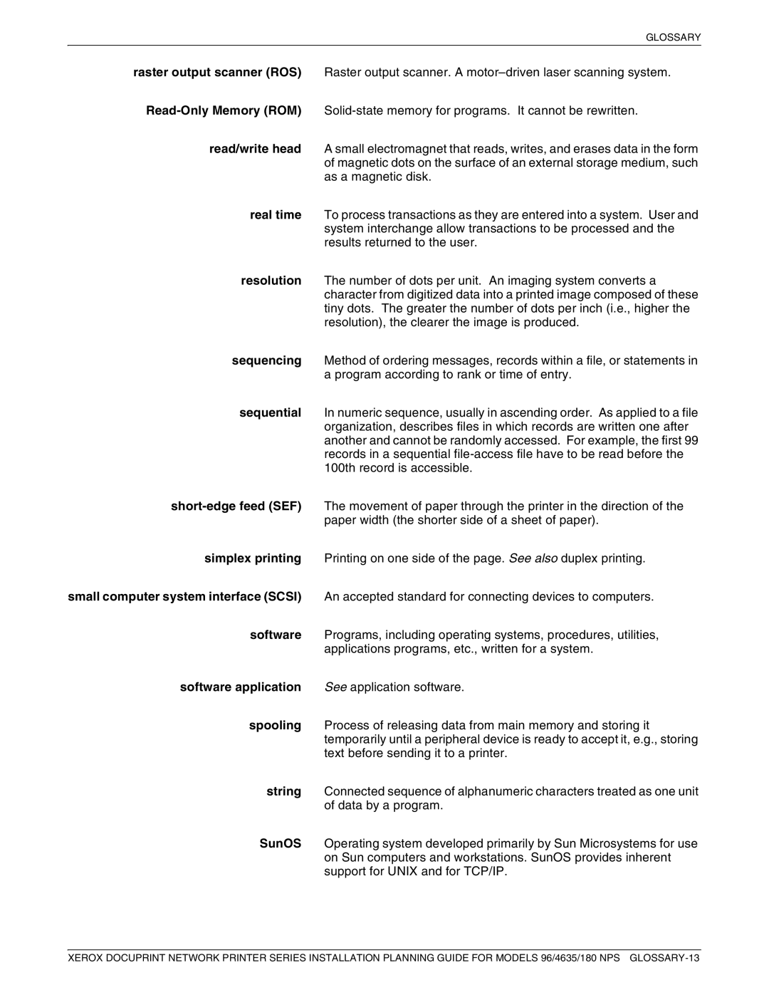 Xerox 180 NPS manual Software application 