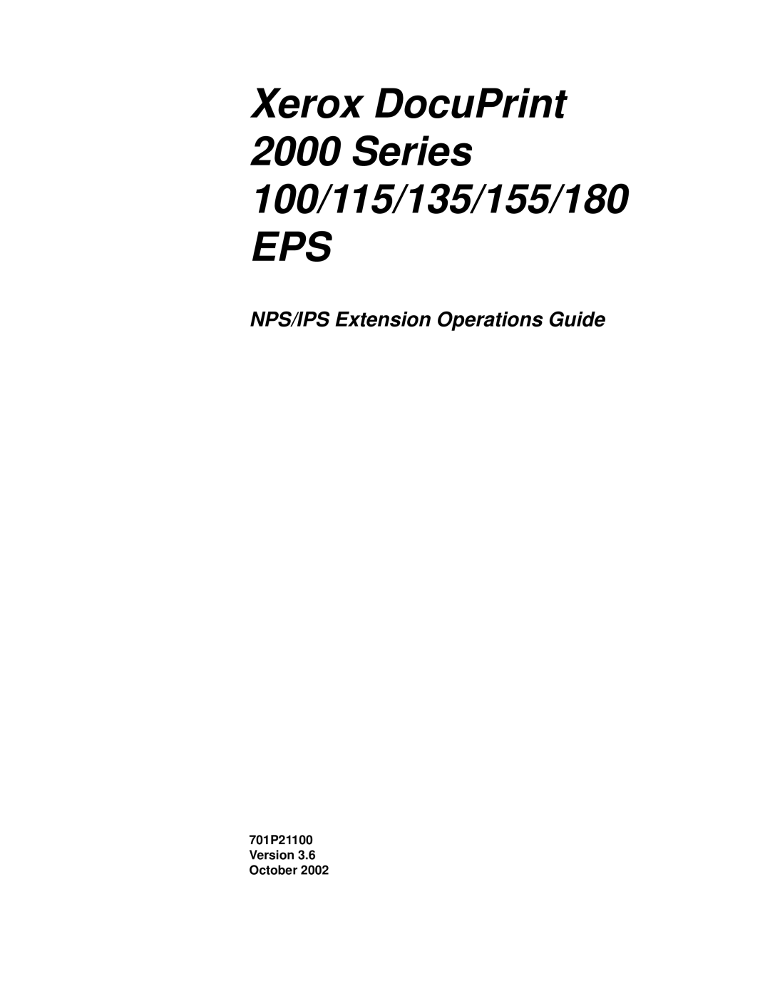 Xerox 2000 Series manual Eps 