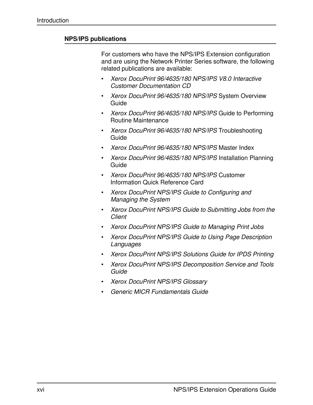 Xerox 2000 Series manual NPS/IPS publications 