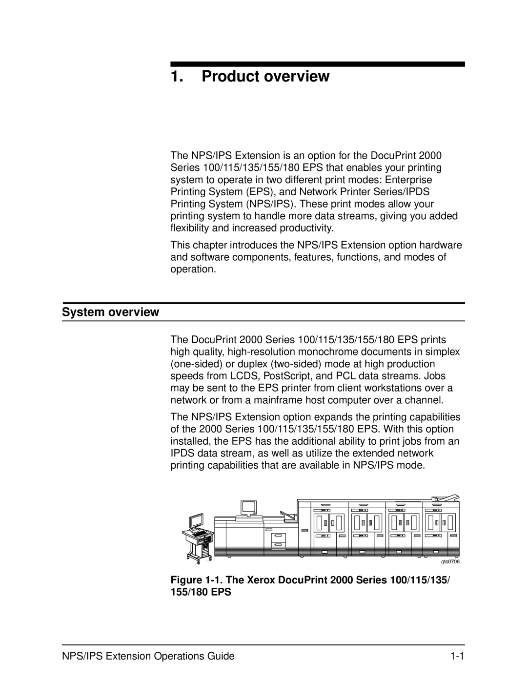 Xerox 2000 Series manual Product overview, System overview 