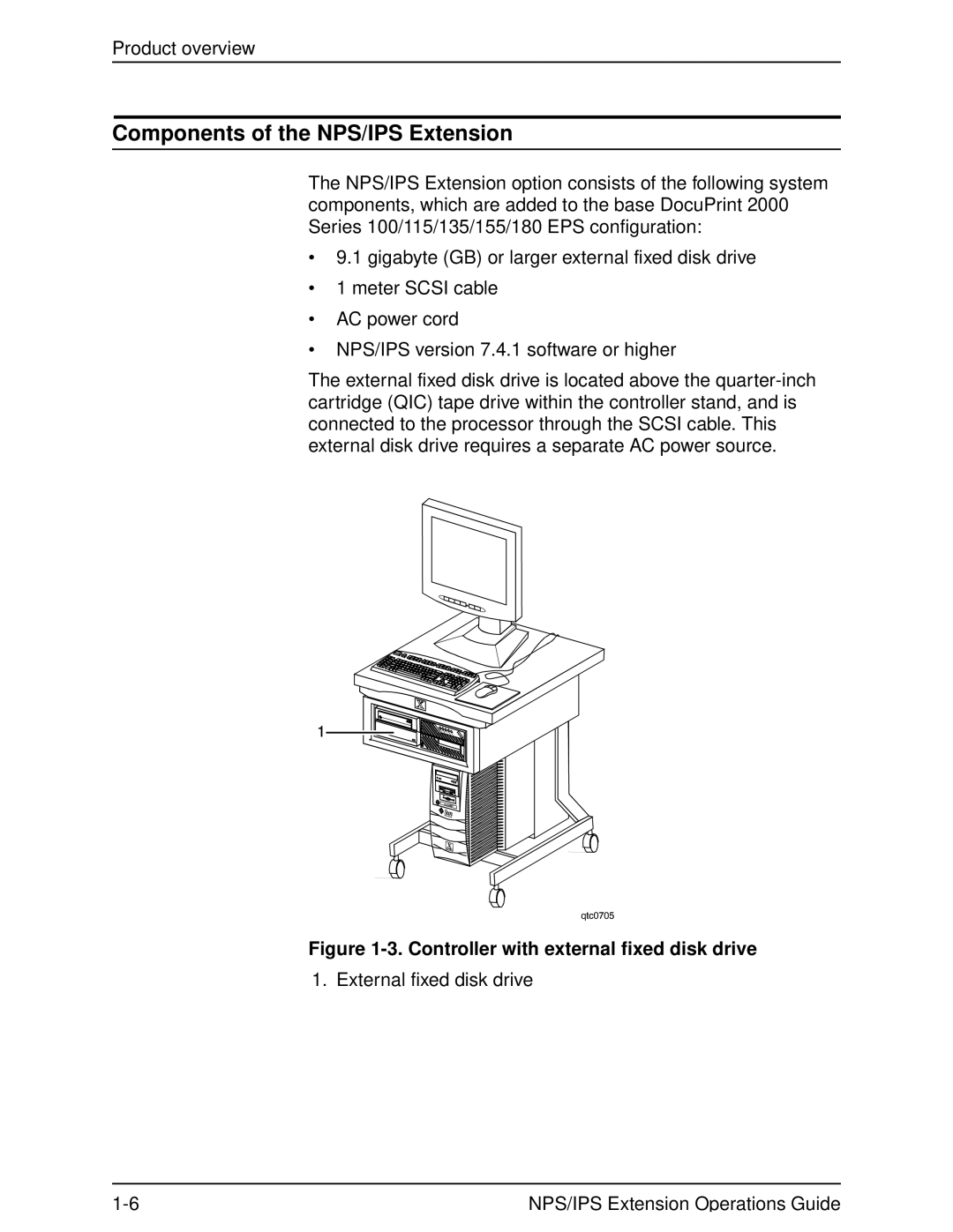 Xerox 2000 Series manual Components of the NPS/IPS Extension, Controller with external fixed disk drive 