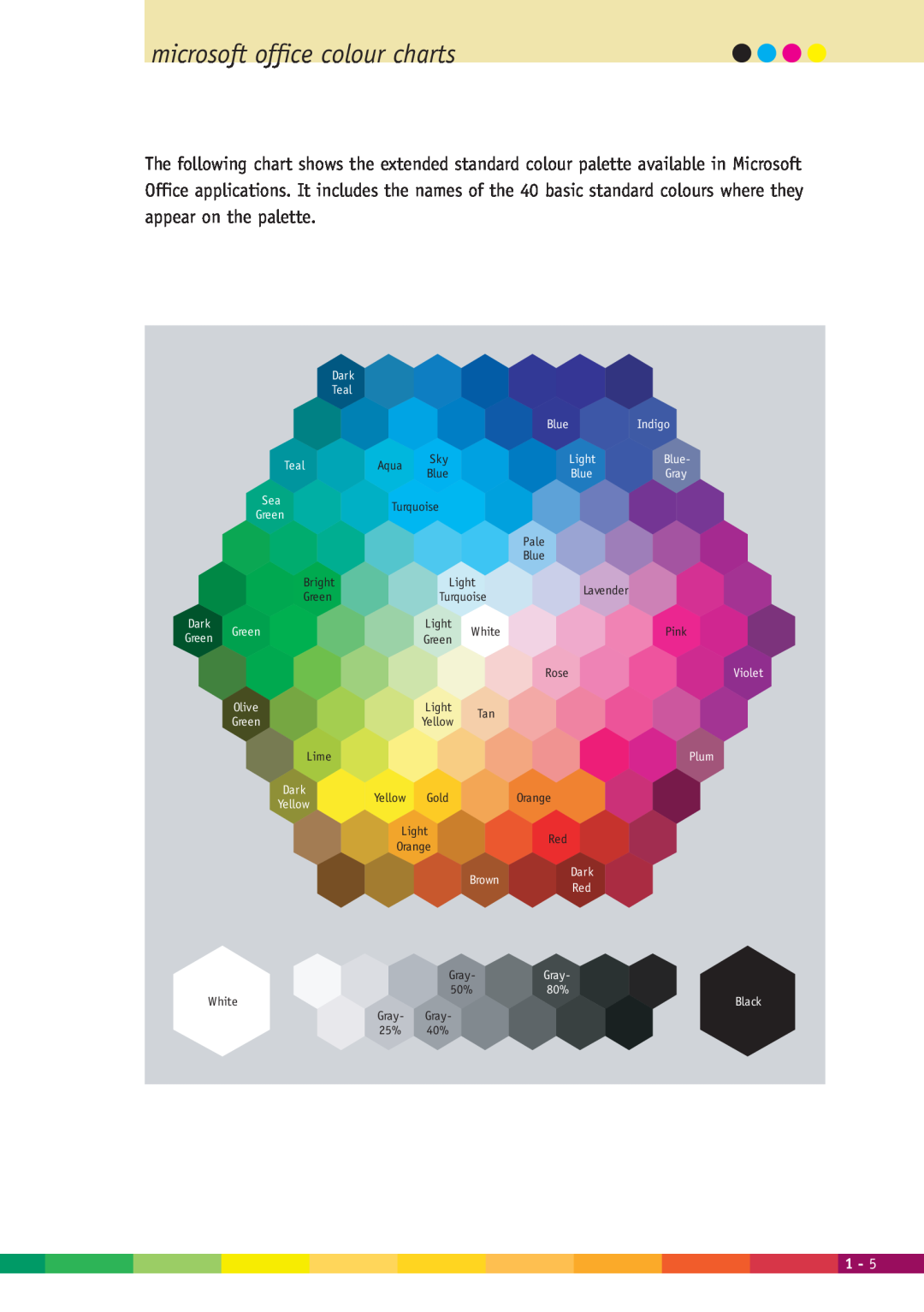 Xerox 2000 manual microsoft office colour charts, Dark Teal, Indigo, Plum, Light, Gray 