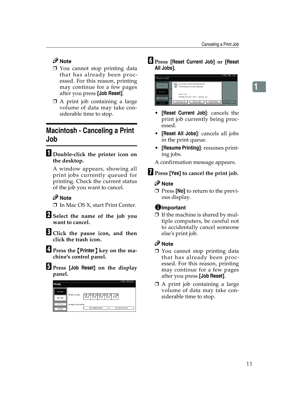 Xerox 2045e appendix Macintosh - Canceling a Print Job, A Double-click the printer icon on the desktop 