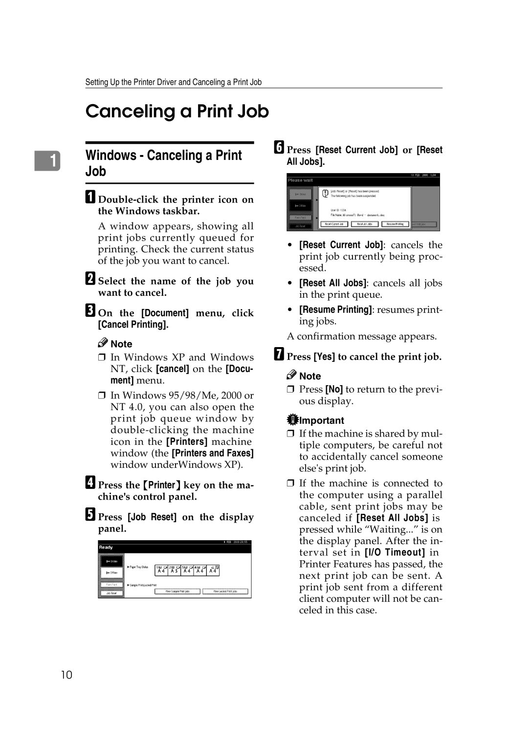 Xerox 2045e appendix Windows Canceling a Print Job, Double-click the printer icon on the Windows taskbar 