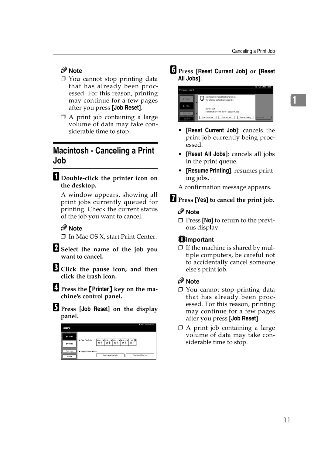 Xerox 2045e appendix Macintosh Canceling a Print Job, Double-click the printer icon on the desktop 