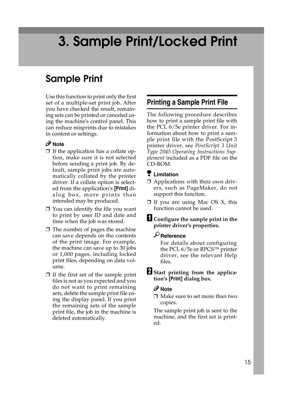 Xerox 2045e appendix Printing a Sample Print File, Start printing from the applica- tions Print dialog box 