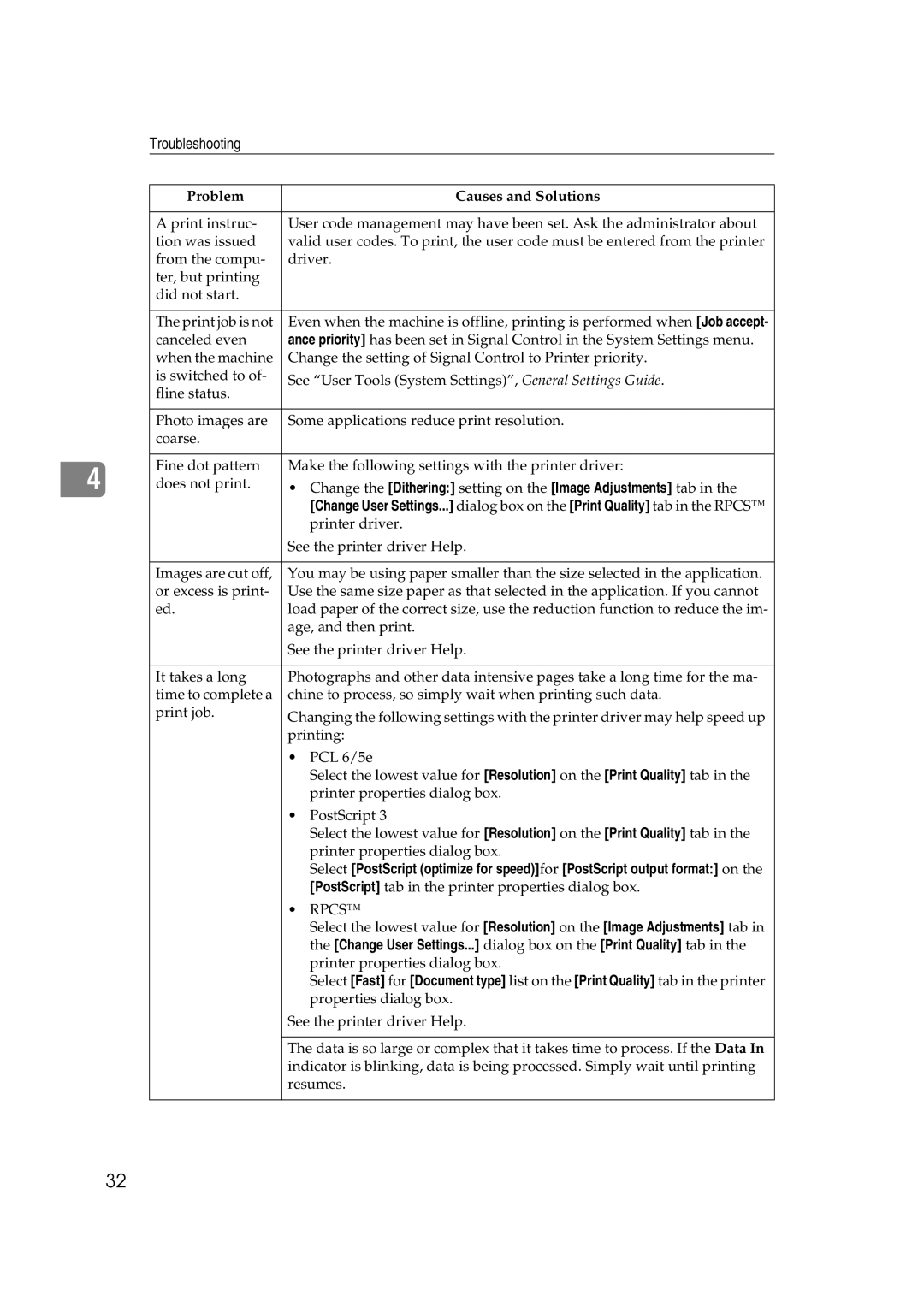 Xerox 2045e appendix Printer properties dialog box 