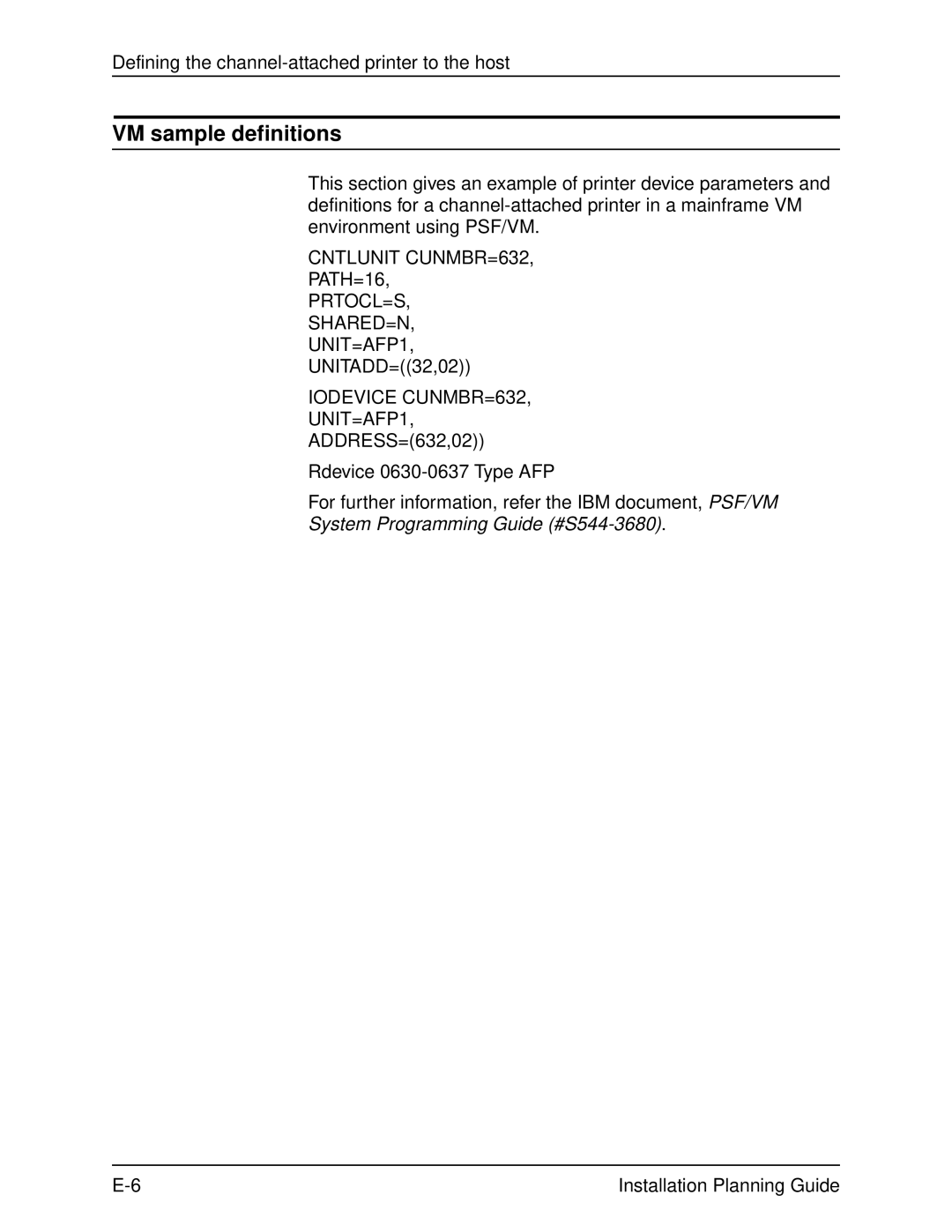 Xerox 2060 manual VM sample definitions, Iodevice CUNMBR=632 UNIT=AFP1 