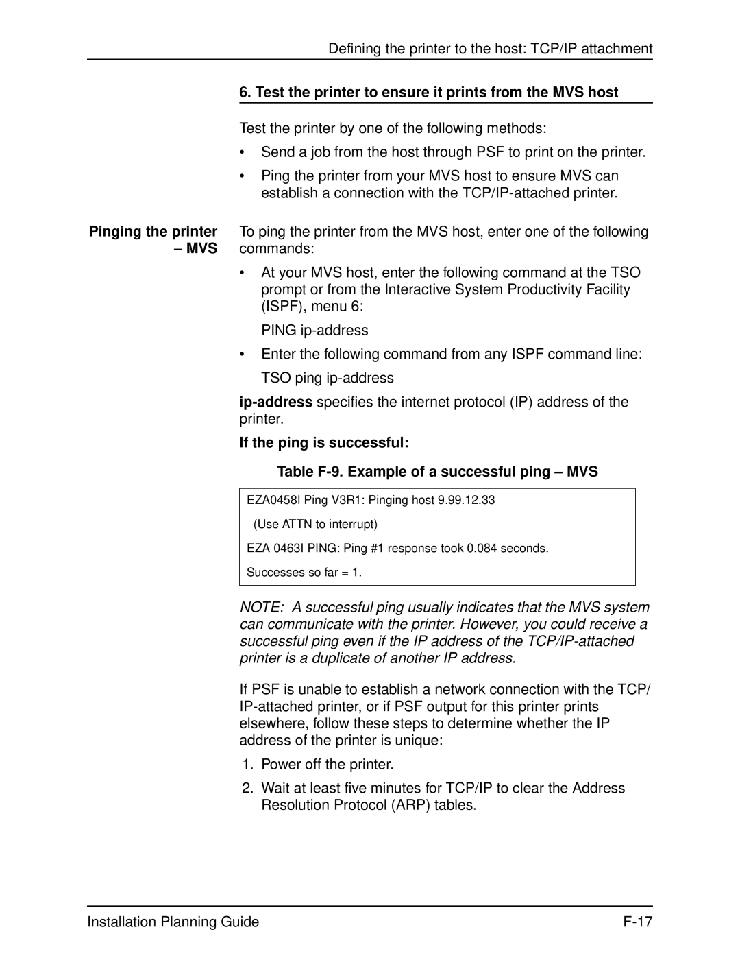 Xerox 2060 manual Test the printer to ensure it prints from the MVS host 