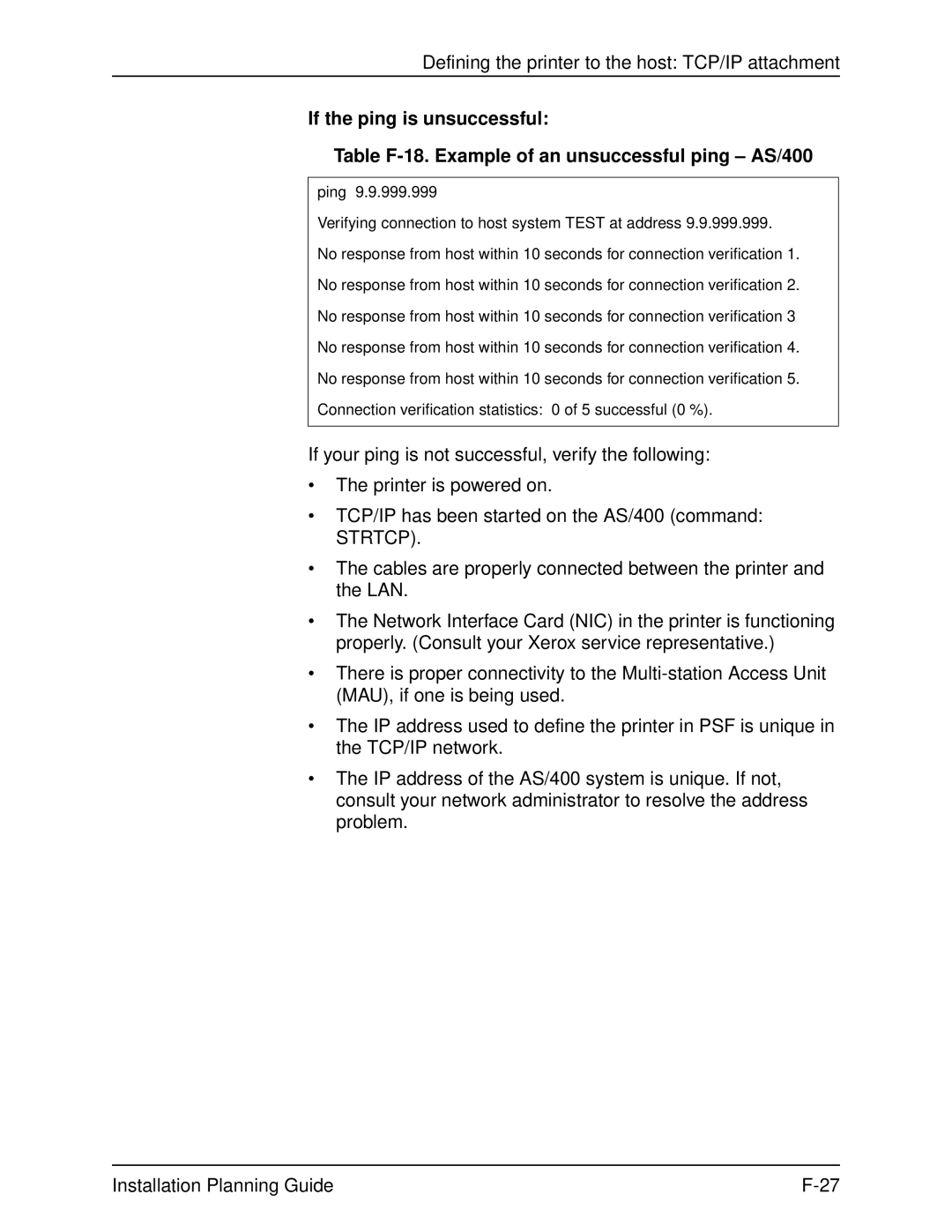 Xerox 2060 manual Defining the printer to the host TCP/IP attachment 