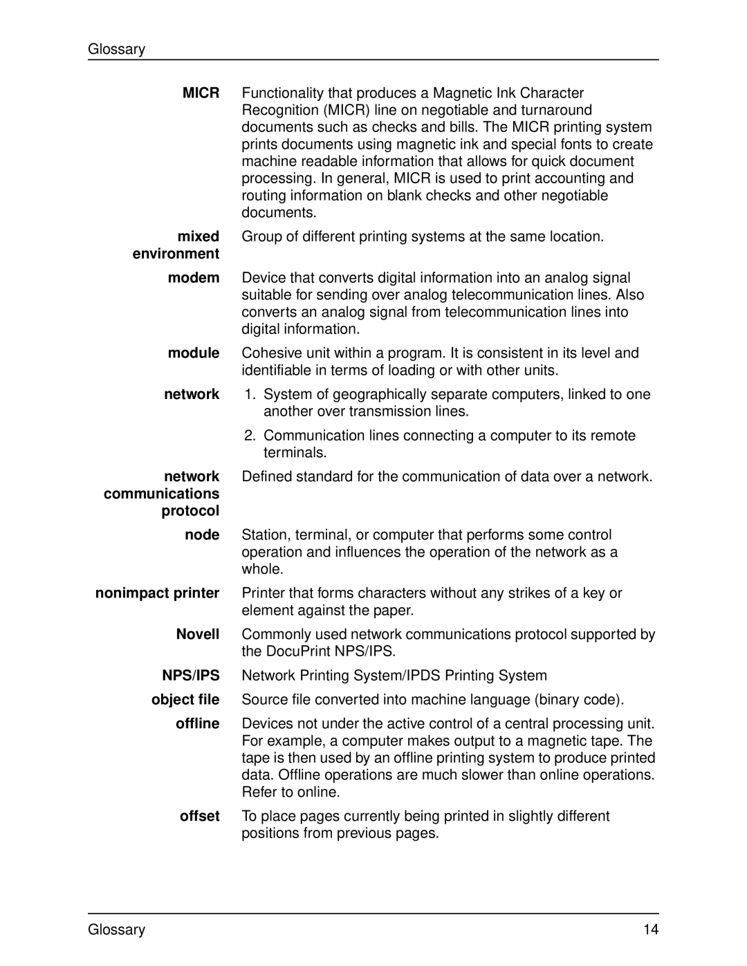 Xerox 2060 manual Protocol 