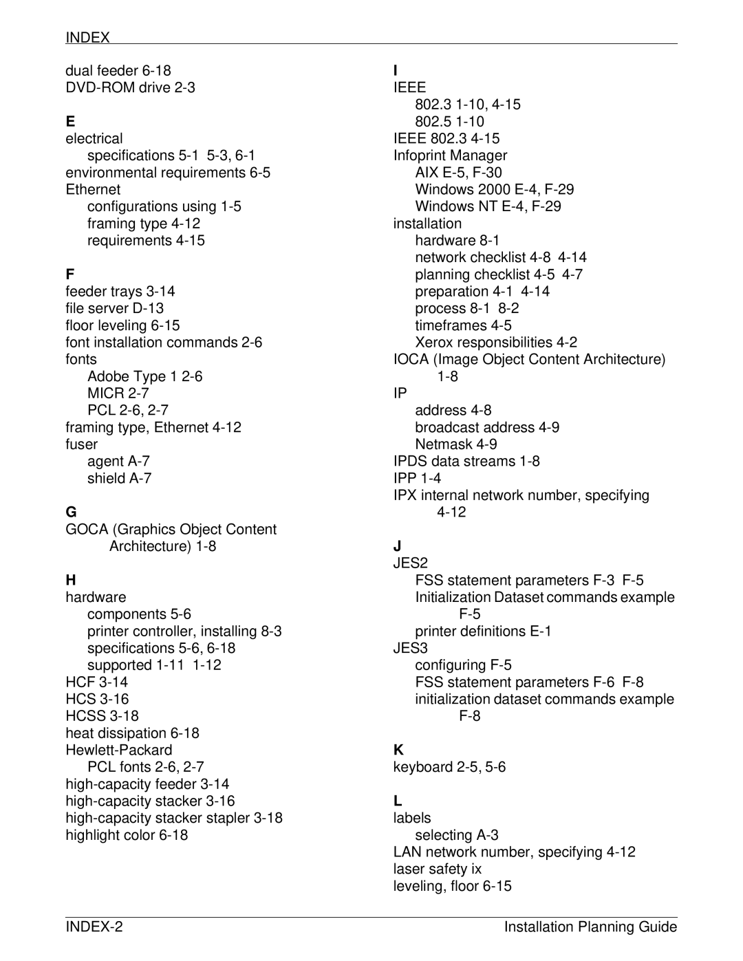 Xerox 2060 manual INDEX-2 