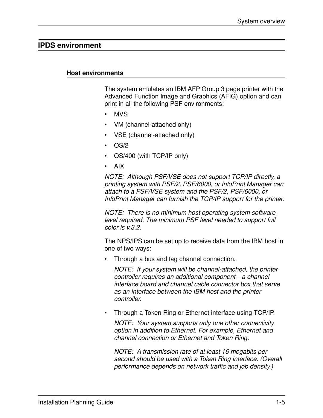 Xerox 2060 manual Ipds environment, Host environments 