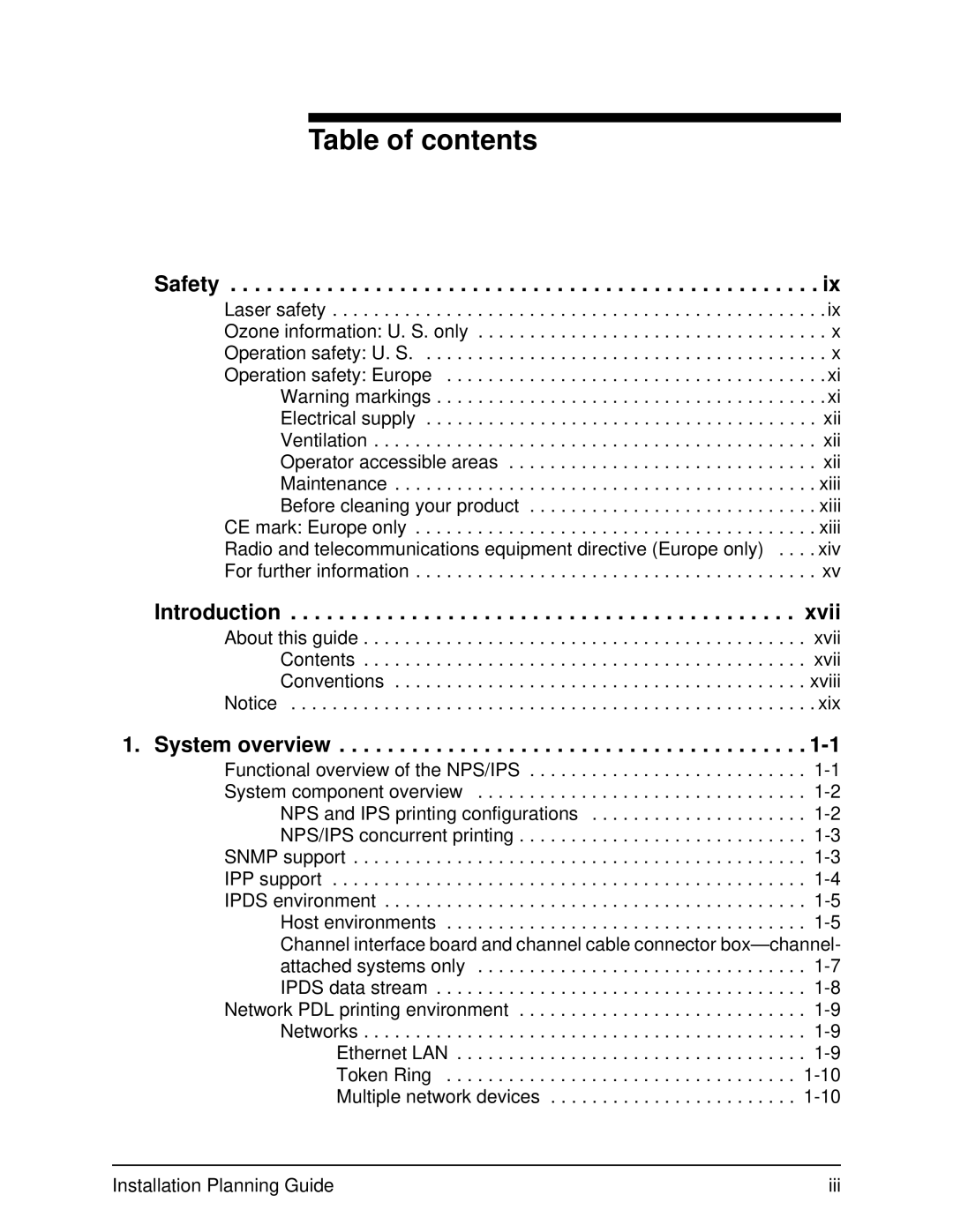 Xerox 2060 manual Table of contents 