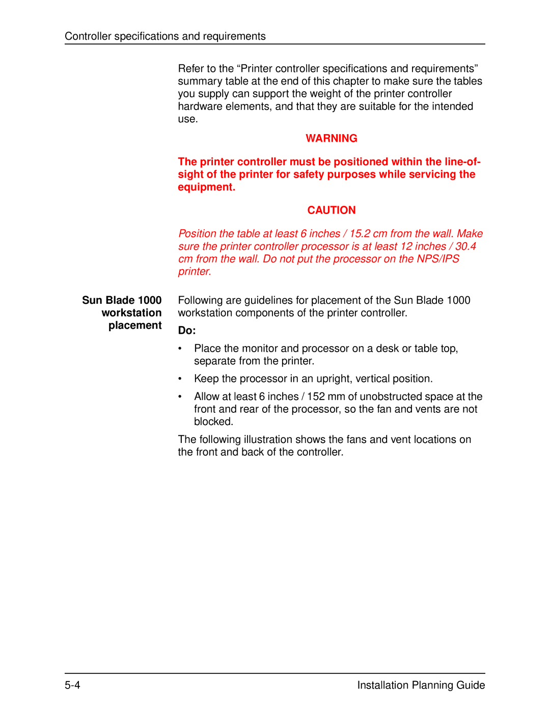 Xerox 2060 manual Sun Blade 1000 workstation placement 