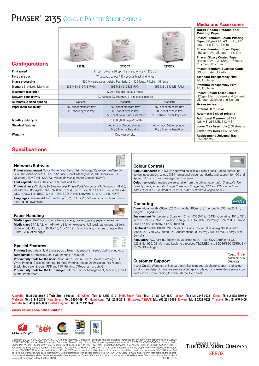 Xerox 2135N, 2135DT brochure Configurations 