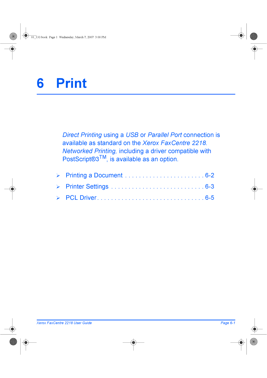 Xerox 2218 manual Print 