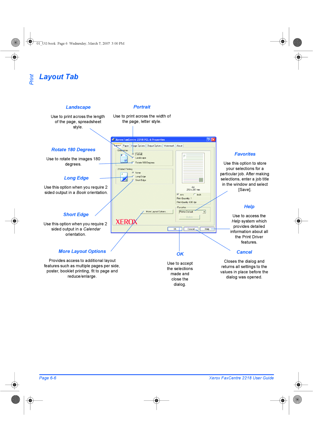 Xerox 2218 manual Layout Tab 