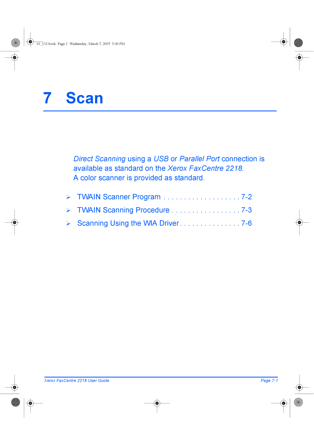 Xerox 2218 manual Scan 