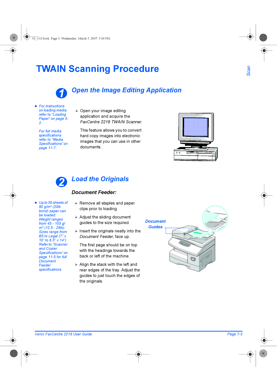 Xerox 2218 manual Twain Scanning Procedure, Open the Image Editing Application 