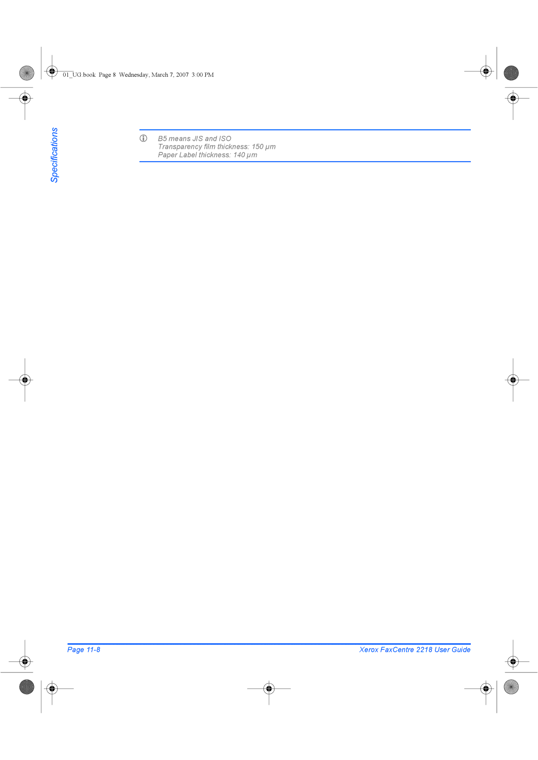 Xerox 2218 manual 01UG.book Page 8 Wednesday, March 7, 2007 300 PM 