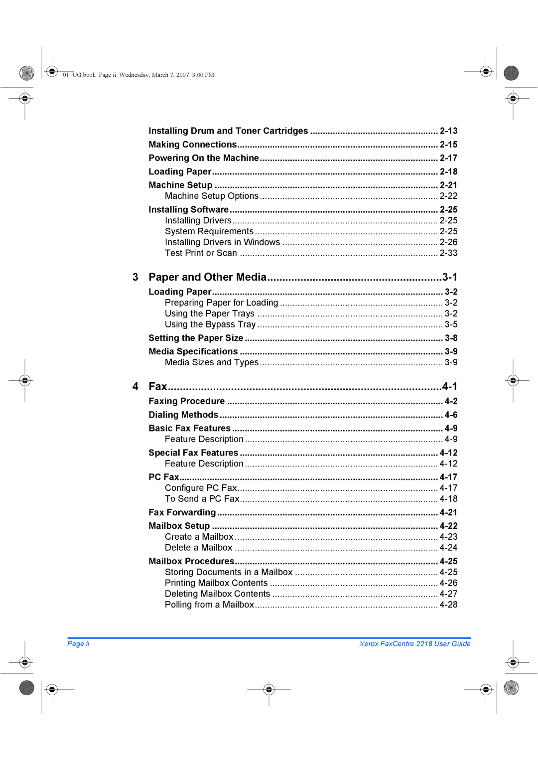 Xerox 2218 manual Paper and Other Media 