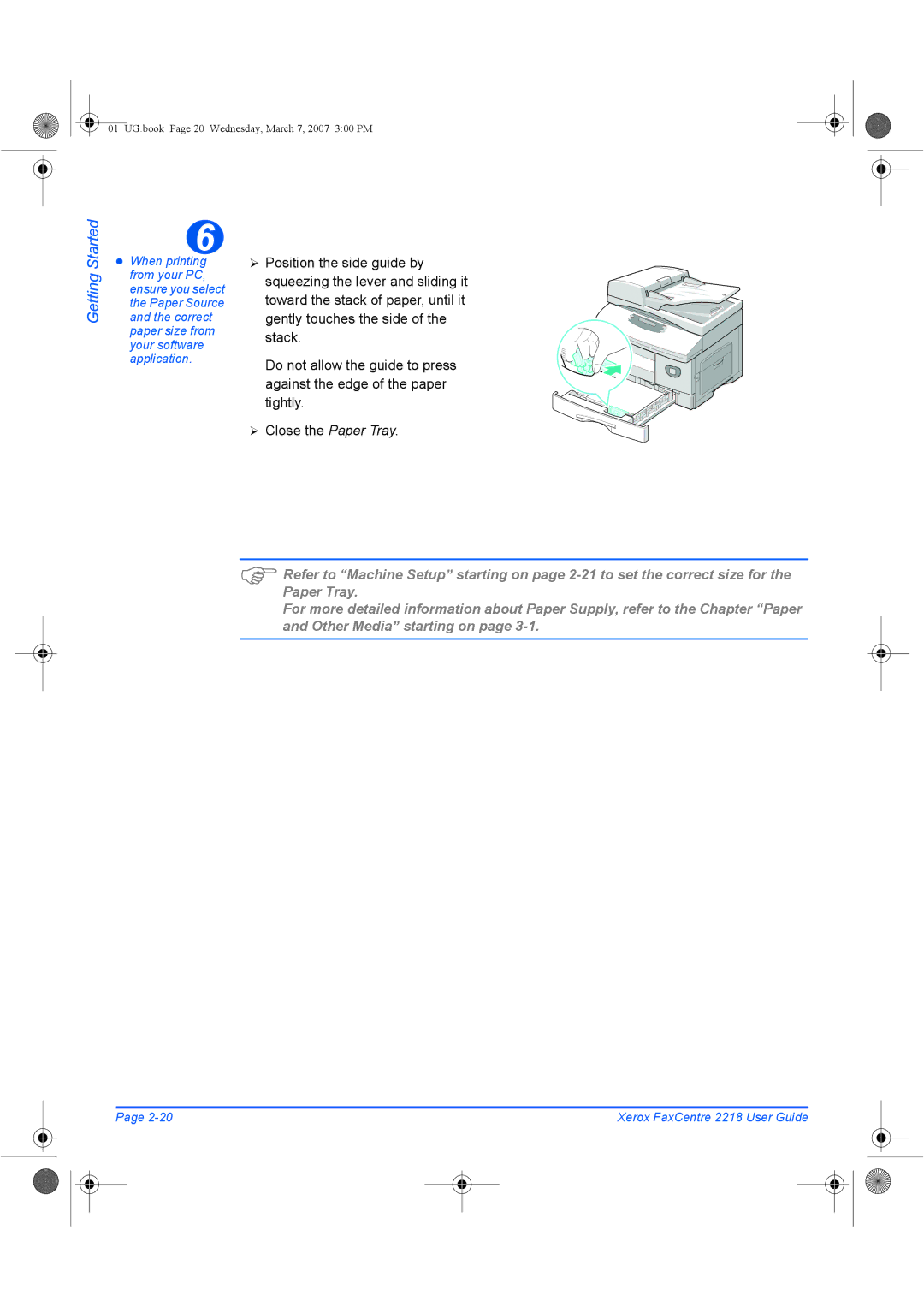 Xerox 2218 manual 01UG.book Page 20 Wednesday, March 7, 2007 300 PM 