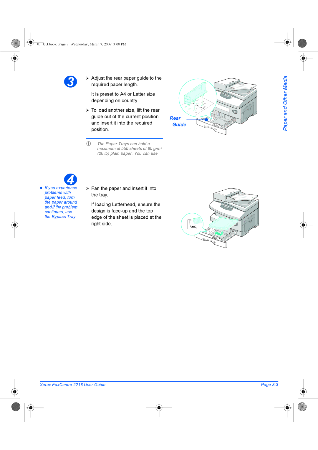 Xerox 2218 manual Rear, Insert it into the required, Guide 