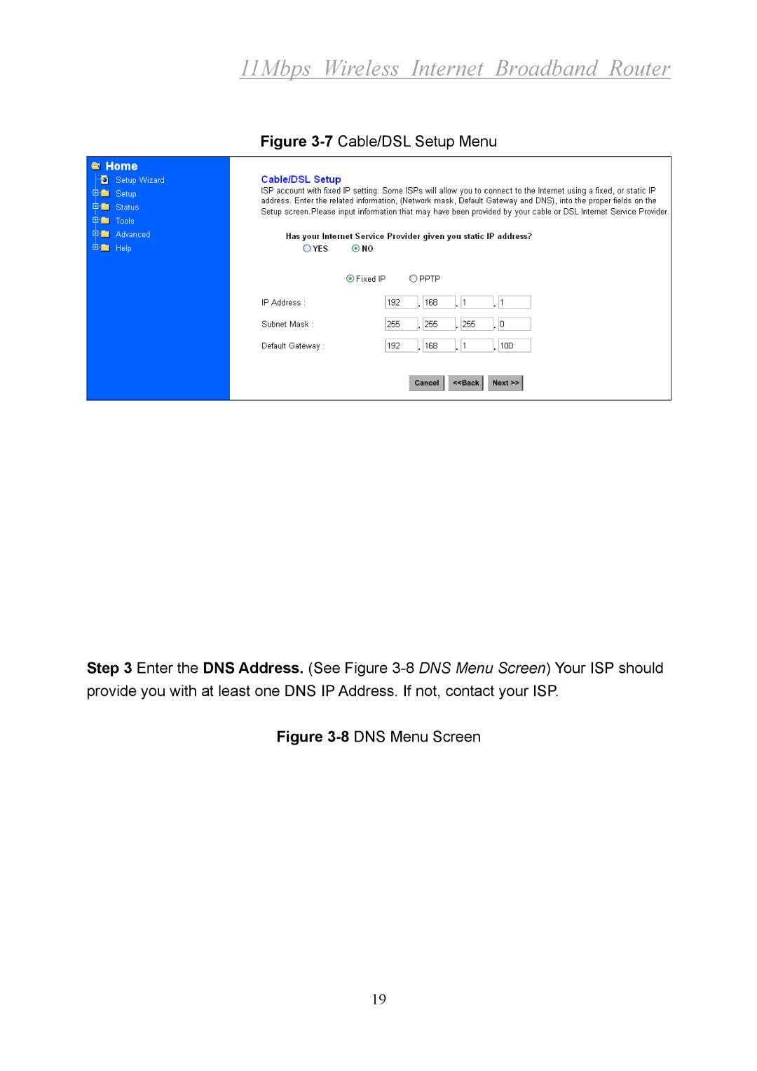 Xerox 2314 manual 8DNS Menu Screen 