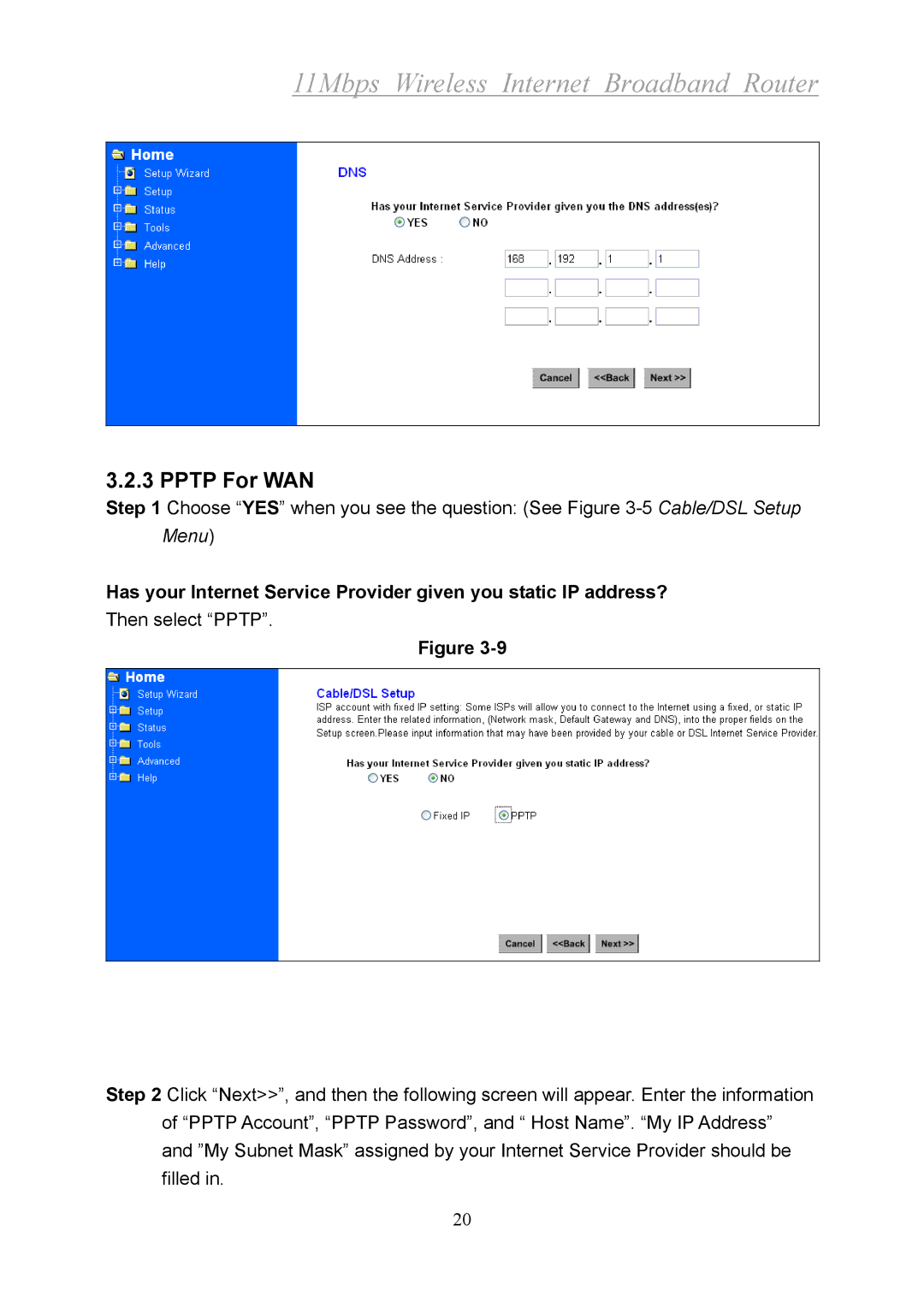 Xerox 2314 manual Pptp For WAN 