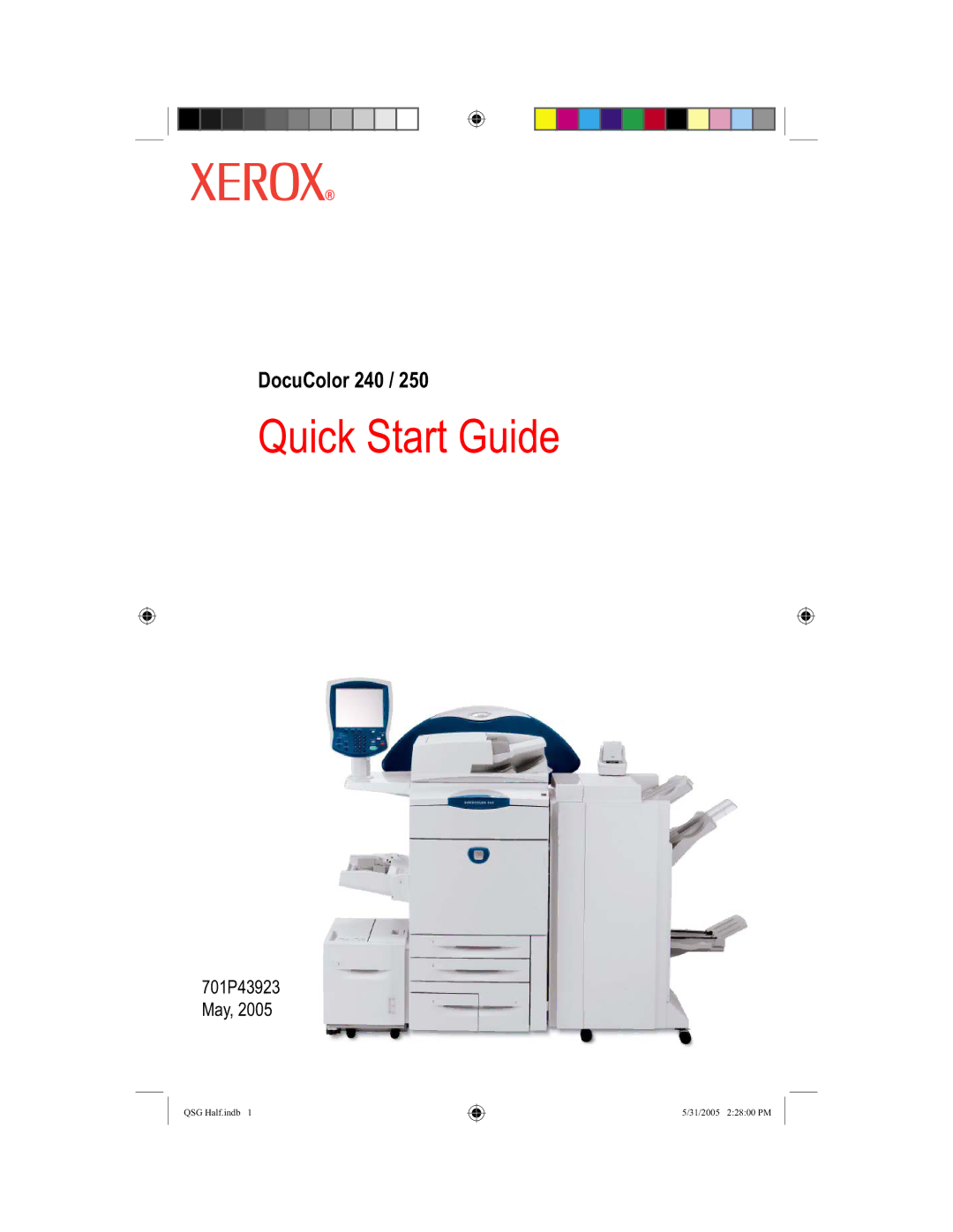 Xerox 250, 240 quick start Quick Start Guide 