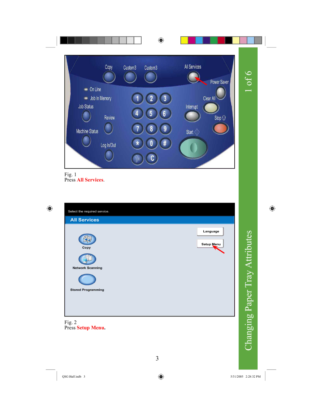 Xerox 250, 240 quick start Changing Paper Tray Attributes 