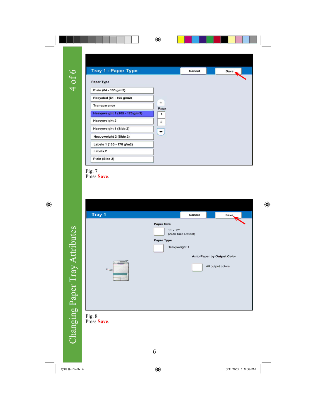 Xerox 240, 250 quick start Paper Tray Attributes 