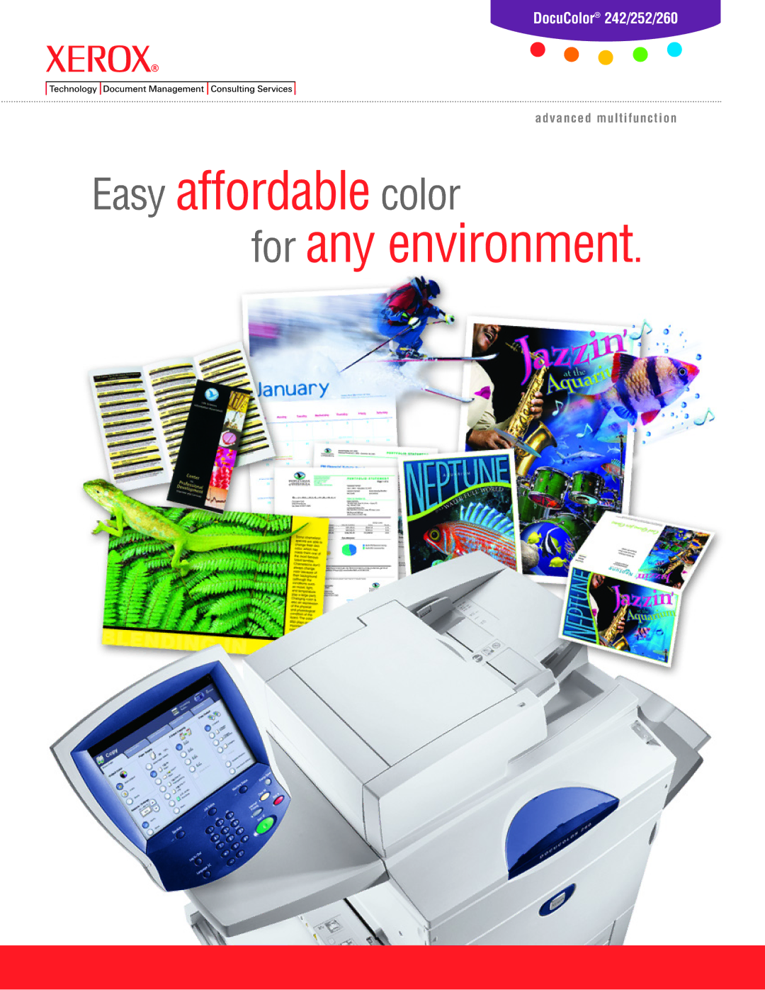 Xerox 260, 252, 242 manual Easy affordable color For any environment 