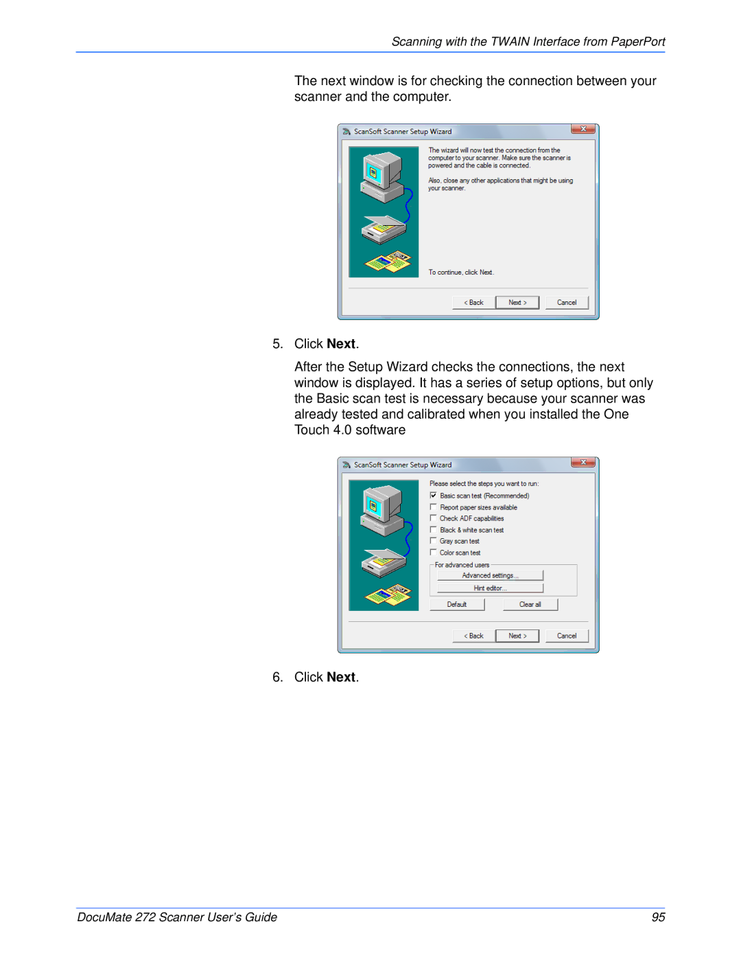 Xerox 272 manual Scanning with the Twain Interface from PaperPort 