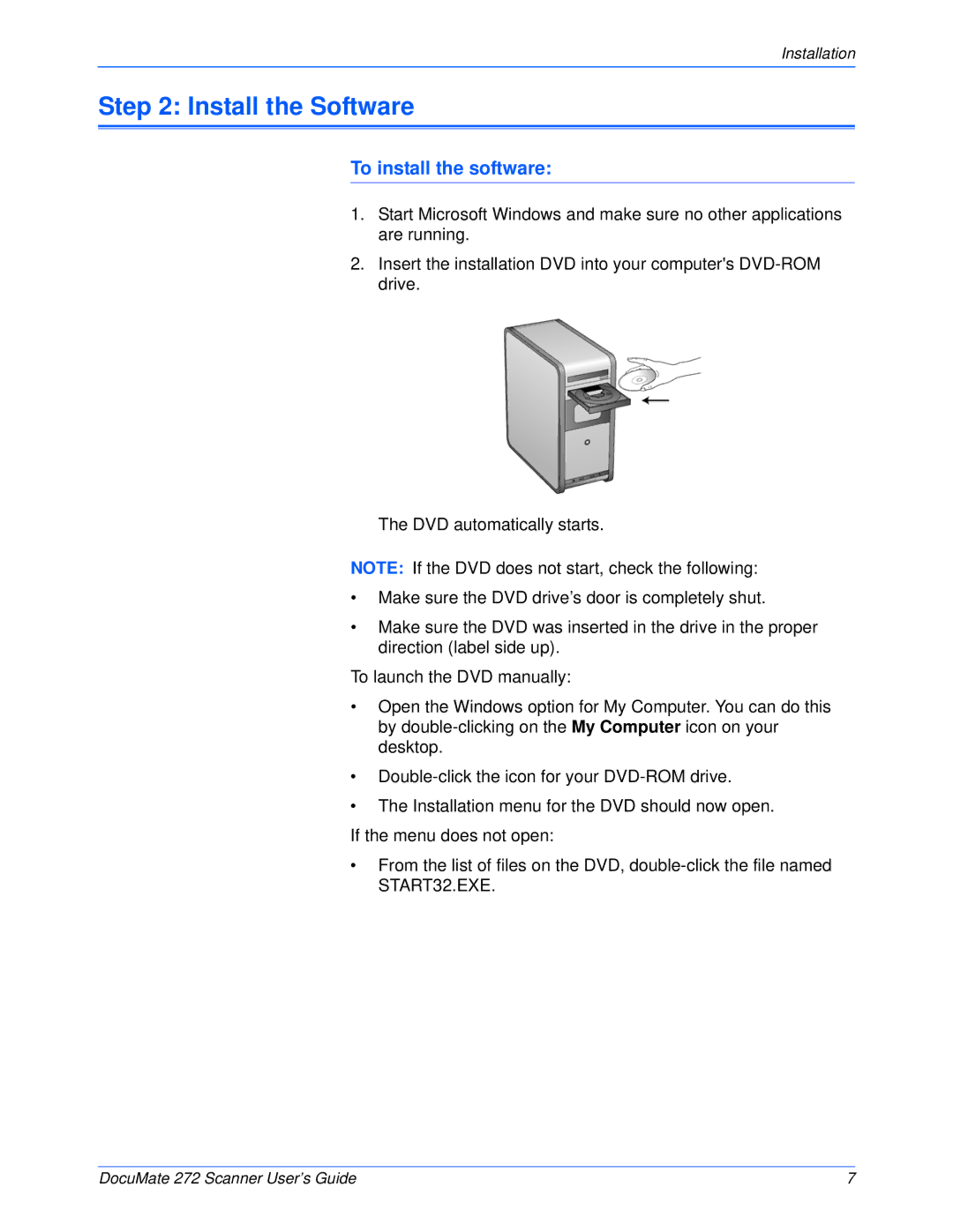 Xerox 272 manual Install the Software, To install the software 