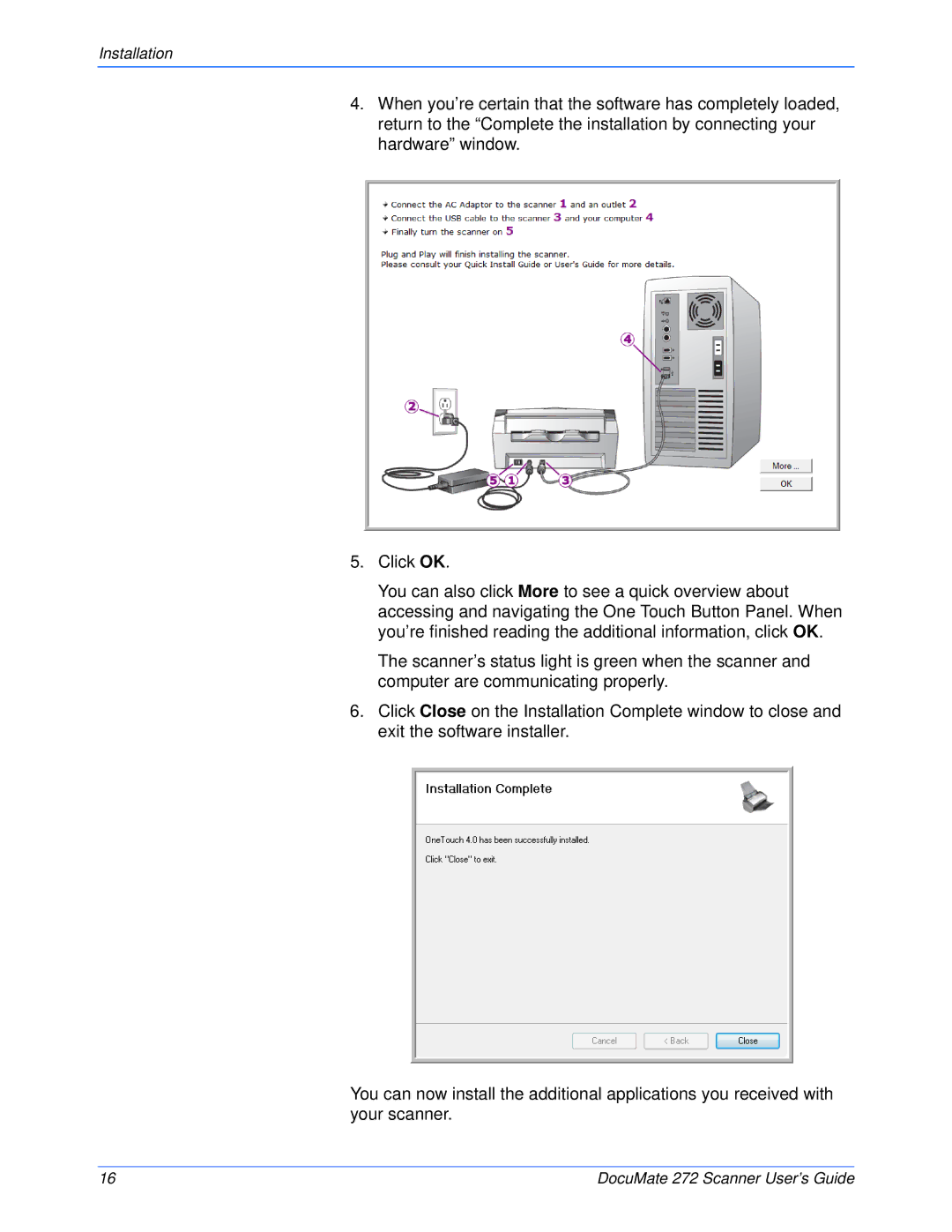 Xerox 272 manual Installation 