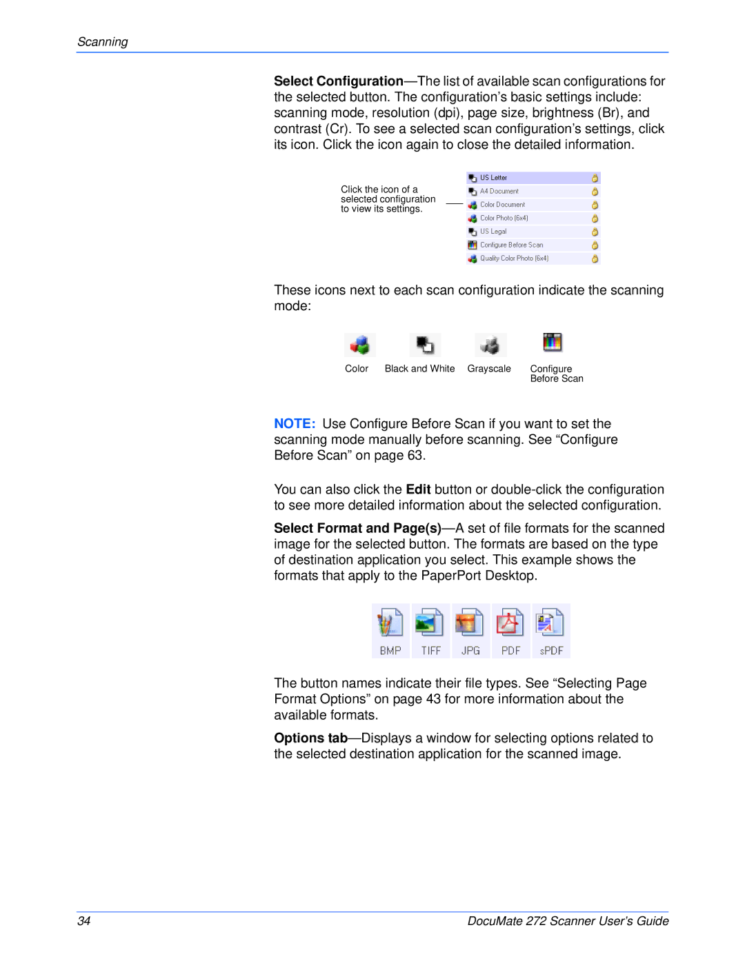 Xerox 272 manual Color Black and White Grayscale Configure 