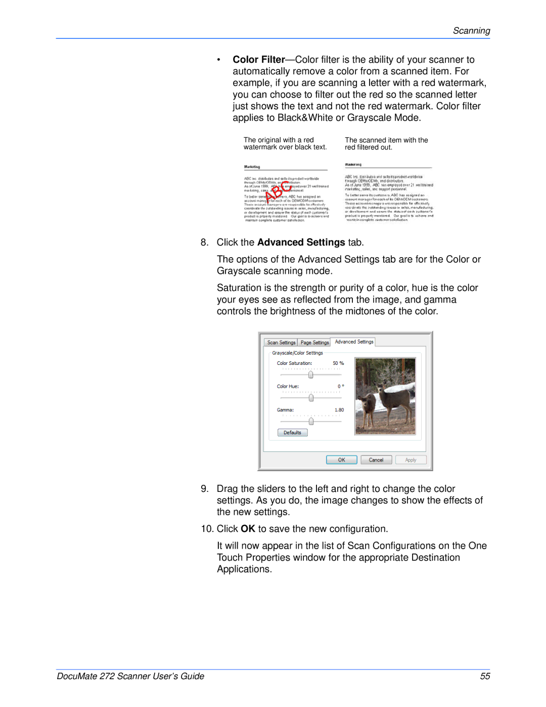 Xerox 272 manual Click the Advanced Settings tab 