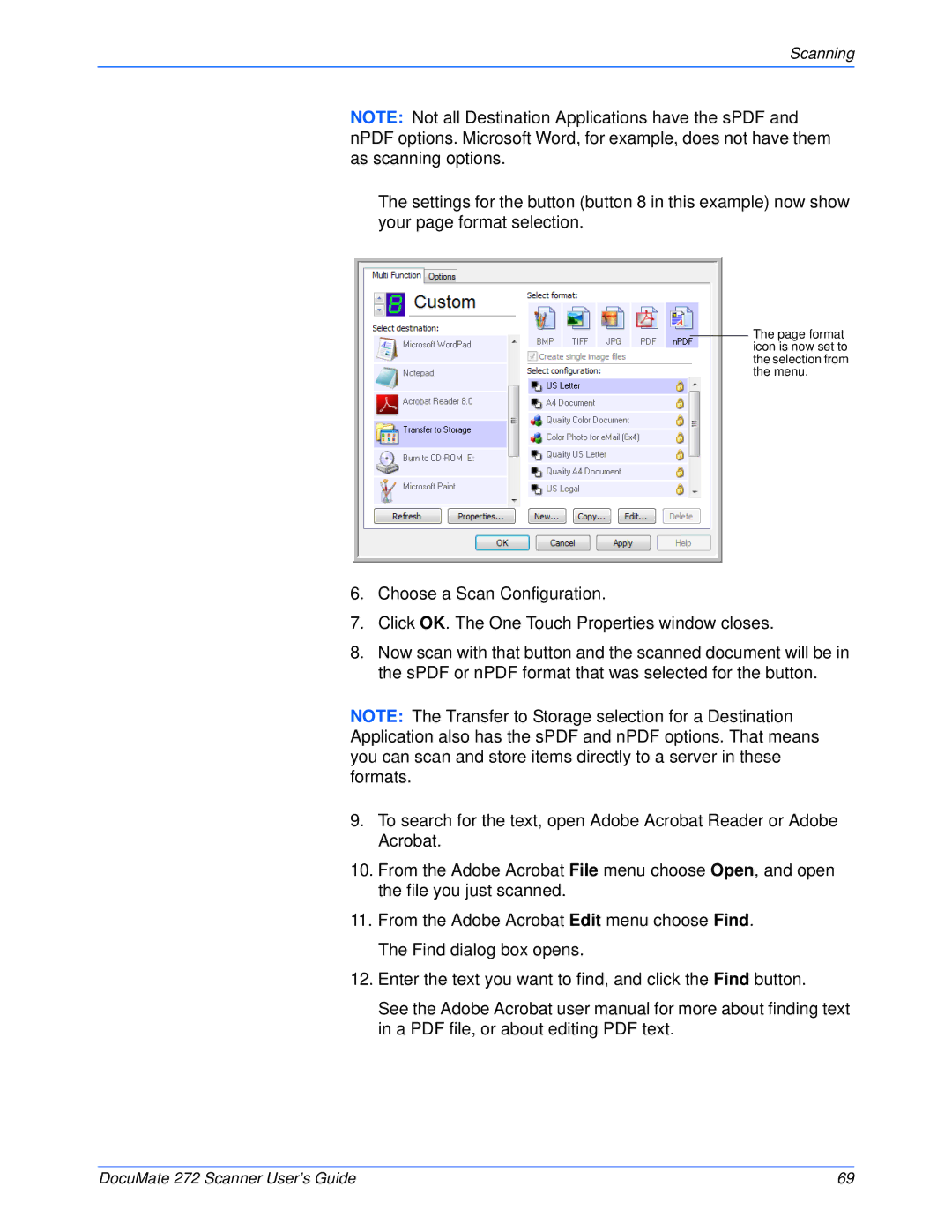 Xerox 272 manual Format icon is now set to the selection from the menu 