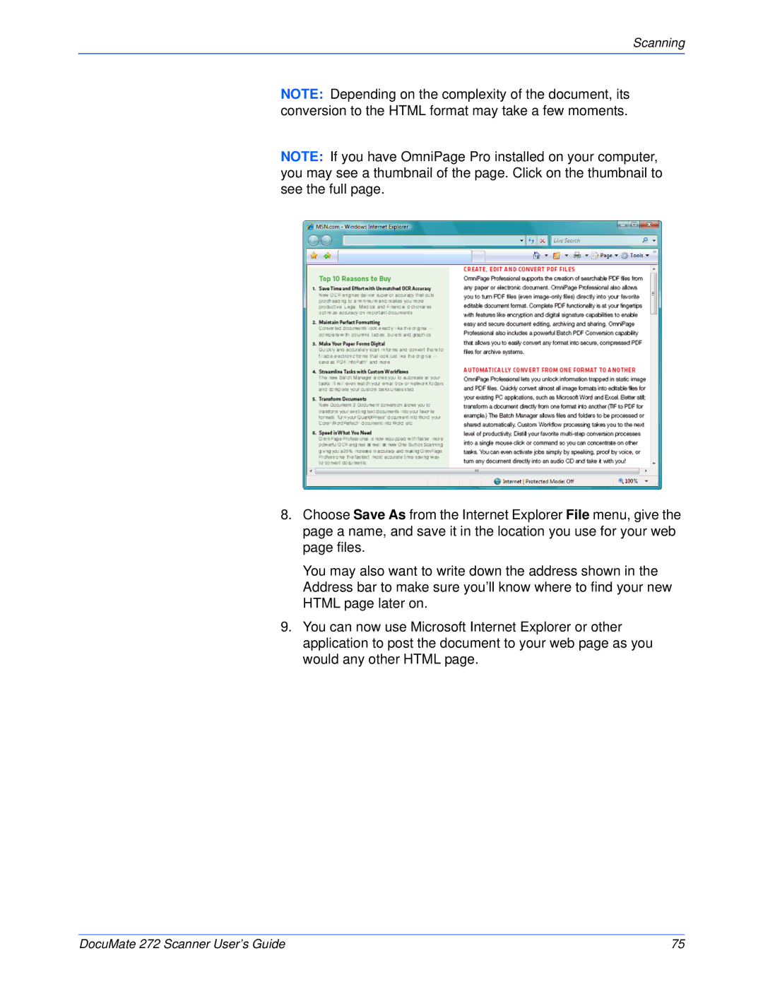 Xerox 272 manual Scanning 