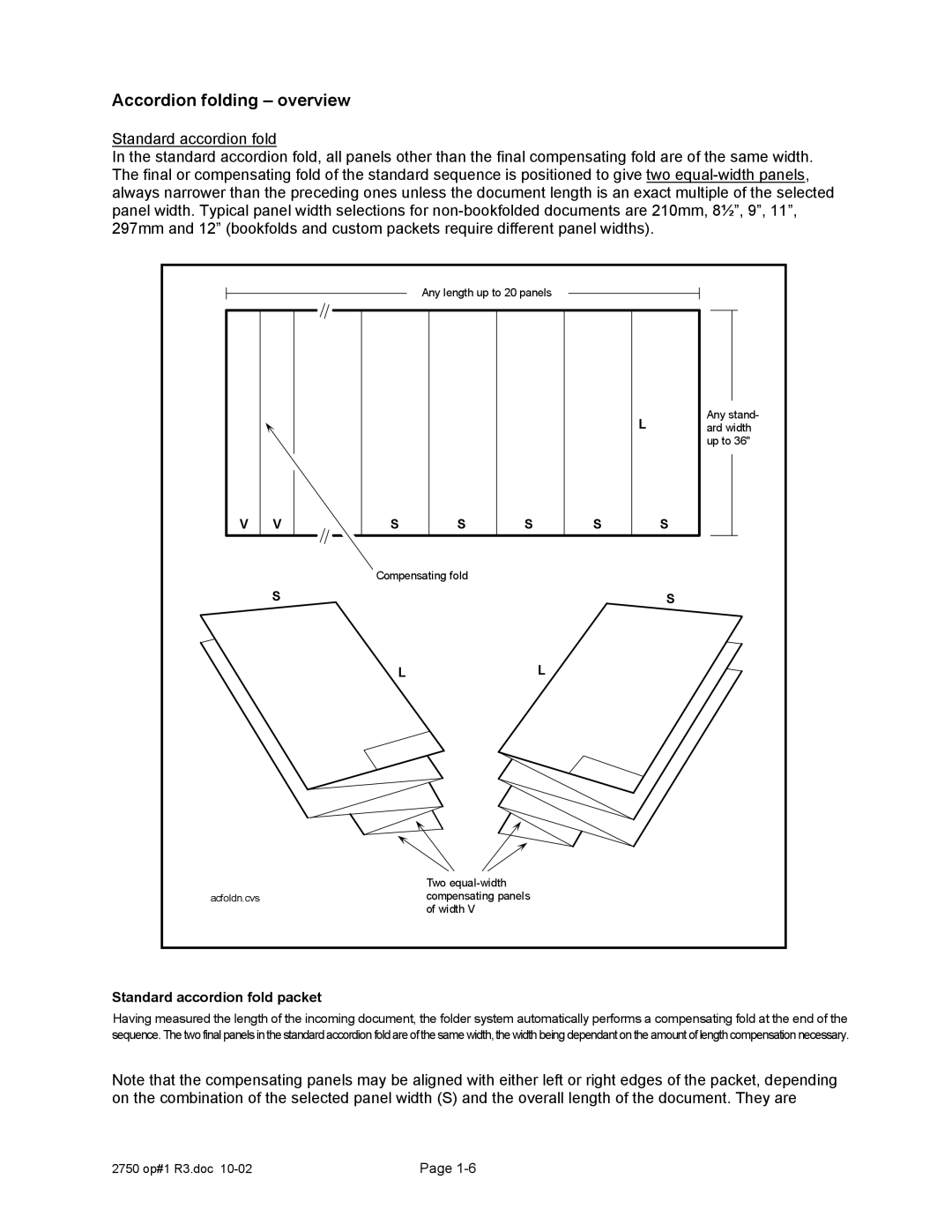 Xerox 2750 manual Accordion folding overview, Standard accordion fold packet 