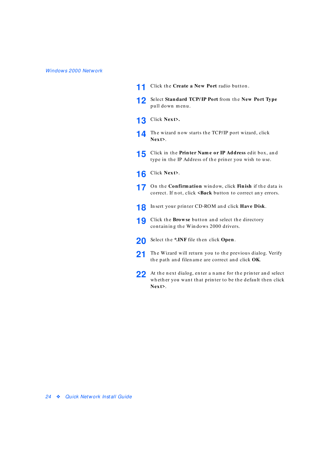 Xerox 3 manual Select Standard TCP/IP Port from the New Port Type, Click in the Printer Name or IP Address edit box 