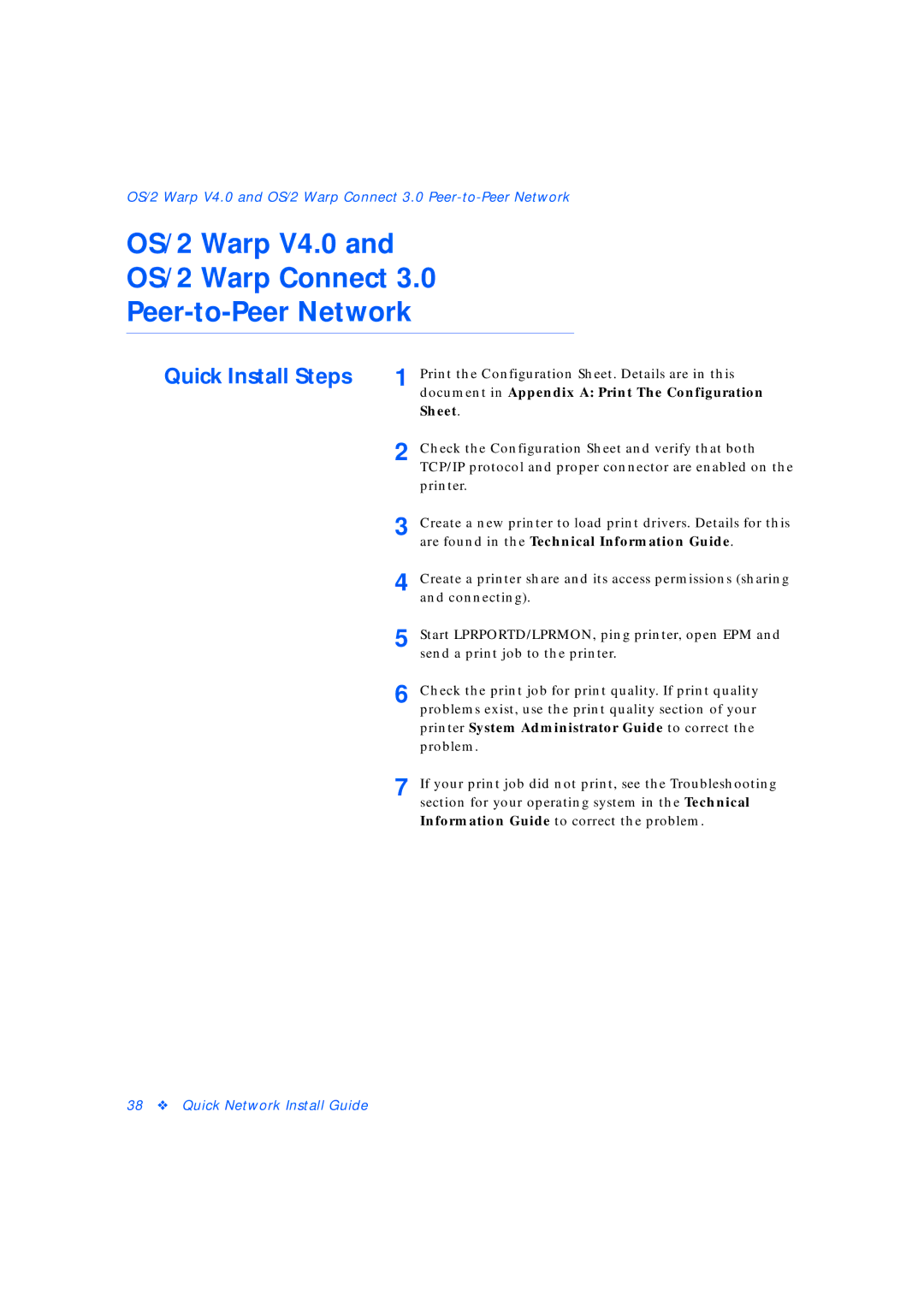 Xerox 3 manual OS/2 Warp V4.0 OS/2 Warp Connect Peer-to-Peer Network 