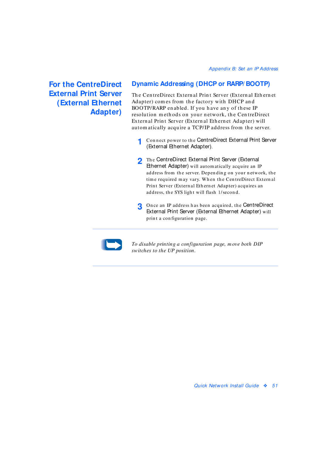 Xerox 3 manual Dynamic Addressing Dhcp or RARP/BOOTP 