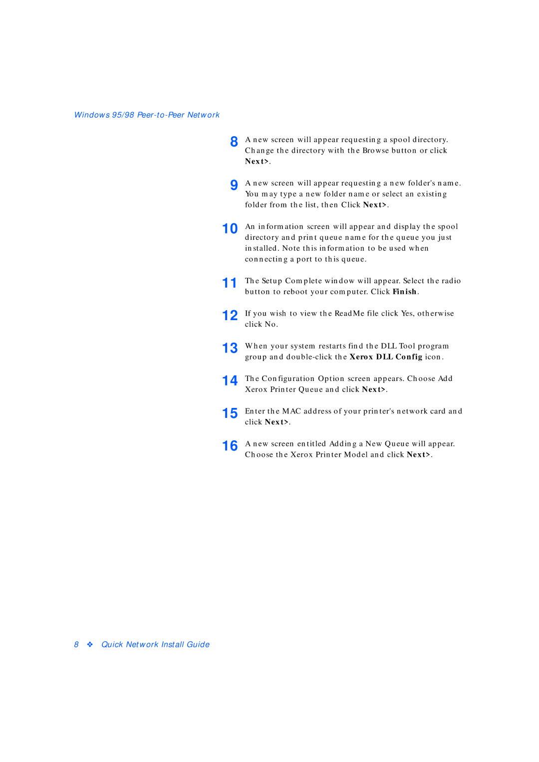 Xerox 3 manual Windows 95/98 Peer-to-Peer Network 