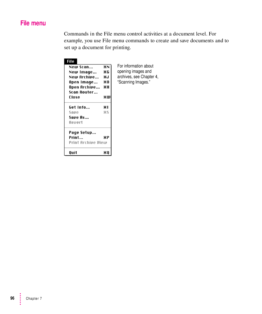 Xerox 30, 1200, 600, 27 user manual File menu 