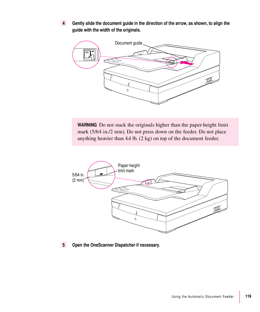 Xerox 27, 30, 1200, 600 user manual Open the OneScanner Dispatcher if necessary 